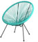 1 x Design Sessel CAPANA - Acapulco Sessel für Garten und Terrasse - Gartensessel Design - Gartenstuhl für Innen und Außen - Retro-Gartenstühle - Gartensessel Retro Design Größe 1 x, Farbe Türkis