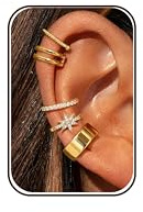 MILACOLATO Ear Cuff Ohne Ohrloch Ohrklemme Fake Piercing Gold Silber Set | 5 Paar Fake Piercing Ohrringe Ohne Ohrloch Ohrclips Fake Helix Knorpel Ohrmanschette Verstellbare Earcuff in Geschenkbox