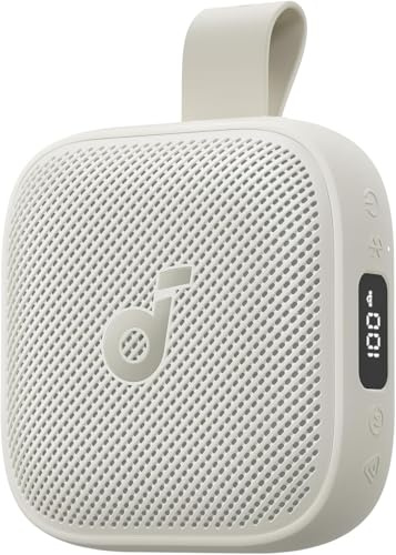 Soundcore Anker Boom Go 3i Portable Bluetooth Speaker, 15W Punchy Sound, 24H Playtime, IP68, BassUp 2.0, Emergency Charging, Bluetooth 6.0, Waterproof Speaker for Hiking/Cycling/Camping (Beige)