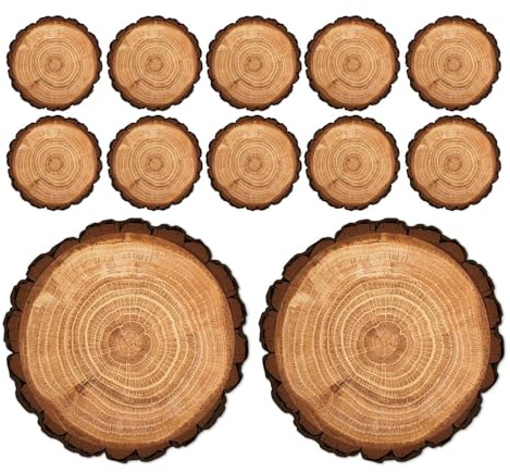 Fuuxtci Set de Napperons pour Table, Lot de 12 sous-Assiettes Rondes Rustiques Brun Vieilli, pour Table Style Ferme, pour Mariage Anniversaire Maison Restaurant à Manger Pizzeria