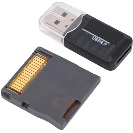Gugxiom Scheda di Gioco DS Dual Core, Cartuccia R4 Revolution con Adattatore per Scheda, Adattatore per Flashcard di Gioco 3DS per la Nuova 2DS 3DS LL XL NDSL NDSI MD GB GBC FC PCE (GRAY)