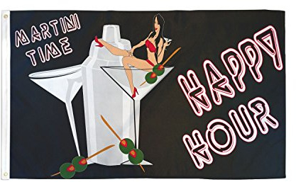 Pavillon L'heure des martinis à l'heure de l'apéro Bannière Balcon 3x5 FT | 2 œIllets Drapeau Double Face Double Face bannière IntéRieur FêTe