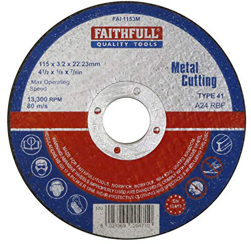 Faithfull FAI1153M Metal Cutting Disc 115mm x 3.2 x 22.23