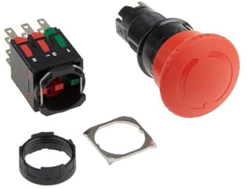 Schneider Electric Not-Halt/Not-Aus-Taster, rund, 16mm, Drehentriegelung, 1S+2Ö, rot, Artikelnummer XB6AS8349B