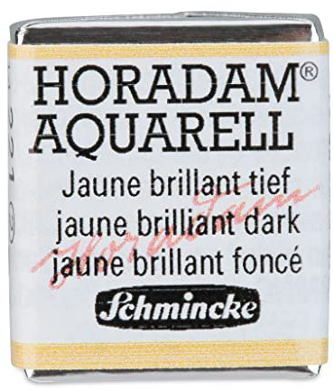 Schmincke – HORADAM® AQUARELL - feinste Künstler-Aquarellfarben, 210 Jaune brillant tief, 14 210 044, 1/2 Näpfchen
