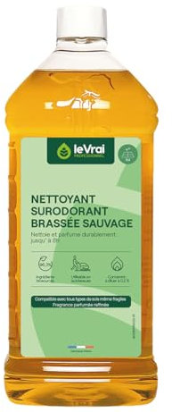 LE VRAI PROFESSIONNEL - Détergent Parfumant - Nettoyant Sols - Jusqu’à 100 Lavages - Fabrication Française - Flacon 1 L - Senteur Brassée Sauvage