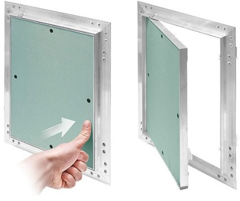 Awenta - KRAL14 Revisionsklappe - Revisionstür - Deckel - Wartungs-, Inspektionsklappe - mit Druckverschluss - für Wand und Decke - aus Aluminium und Gipskarton - Wasserfest - Innenräume 50x50cm
