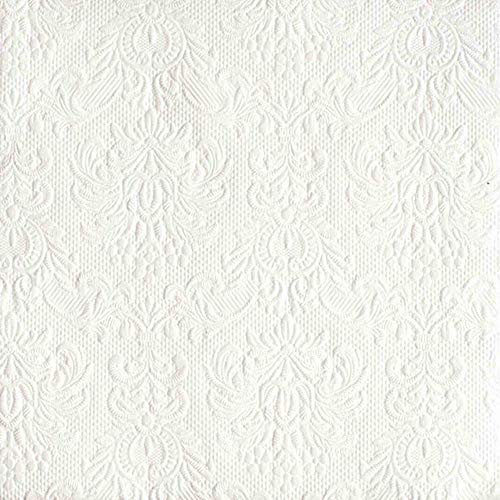 Ambiente Servietten Lunch / Party 33x33cm Elegance Weiss White Geprägt / embossed