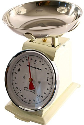 5kg Traditional Retro Mechanical Kitchen Weighing Scales (Cream)