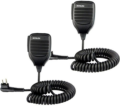Retevis R321 Walkie Talkie Speaker Mic 2 Pin Shoulder Microphone Compatible with Motorola DP1400 CP040 GP68 GP88 GP300 CT150 MidlandG15/G18 HYT TC-500 Two Way Radio (2 pcs)