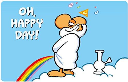 Ralph Ruthe Brettchen – Oh, Happy Day! Frühstücksbrettchen aus Resopal 23,5 x 14,5 cm