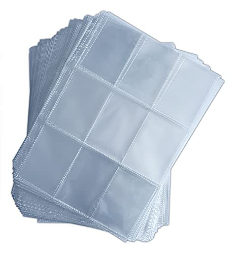 Arkero-G® 100x 9-Pocket Pages - speziell für Karten in Standard-Größe - transparente Premium 9er Seiten Platz für 900 Magic Karten