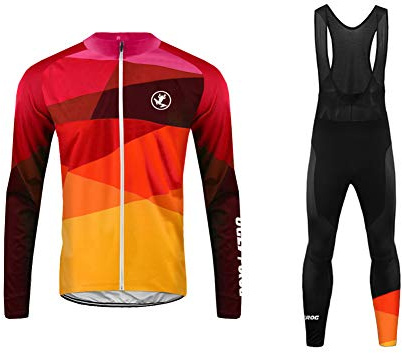 UGLY FROG Winter Radtrikot Set Thermo Fahrradhose Lang + Thermal Fahrradtrikot Langarm Pro/Windstopper/Atmungsaktiv/Winddicht FSNX02