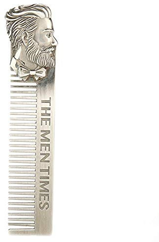 Edelstahl Bartkamm, Antistatischer Bartkamm Metallkamm Brieftaschenkamm Tragbarer Taschenbart Rasierkamm Schnurrbart Haarkamm für Männer