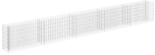 vidaXL Gabion Raised Bed High Load Capacity Stylish Secure Outdoor Patio Garden Gabion Basket Pots Walls Flowers Galvanised Steel 450x30x60cm