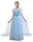 IWEMEK Mädchen Eiskönigin Kostüm ELSA Kleid mit Schneeflocke Umhang Pailletten Schneekönigin Prinzessinkleid Weihnachten Halloween Karneval Fasching Verkleidung Partykleid Kinder Blau 4-5 Jahre