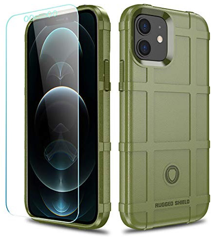 LABILUS iPhone 12 Case, iPhone 12 Pro Case, (Rugged Shield Series) TPU Thick Solid Armor Tactical Protective Cover Case for iPhone 12/12 Pro (6.1 inch) - Army Green