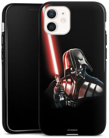 Silikon Hülle kompatibel mit Apple iPhone 12 Mini Case schwarz Handyhülle Fanartikel Star Wars Darth Vader