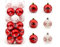 KiKom 2.36 24 Stück Weihnachtskugel Bruchsicher Gemalt Weihnachtsbaumdekoration Set Für Urlaub Hochzeit Weihnachtsdekoration 60mm (Rot weiß)