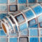 Livelynine 40CMX5M Carta Piastrelle Adesive Bagno Mosaico Blu Rotolo Carta Adesiva per Cucina Pannelli Retro Cucina per Muro 3D Paraschizzi Cucina Adesivo Mattonelle Adesive Bagno Adesivi Decorativi