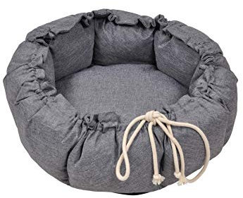 Dynamic24 Haustier Katzen Nest Haus Bett Iglu Katzenhöhle Hunde Kissen Hundekorb Hundebett grau
