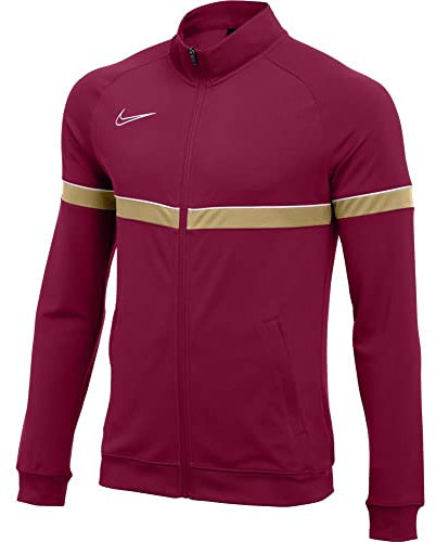 Nike Giacca da allenamento Y Nk Dry Acd21 Trk Jkt K, Bambino, Giacca da tuta, CW6115-677, Rosso/bianco/oro jersey/bianco, 128-140