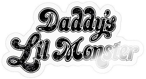 Spreadshirt Harley Quinn Daddy's Lil Monster Sticker, max. 10 x 10 cm, 10 x 10 cm, Transparent glänzend