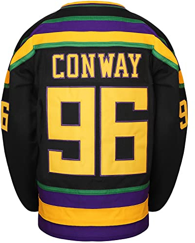 Phoneutrix Charlie Conway #96 Mighty Ducks Movie Hockey-Trikot, Weiß/Grün