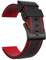 ULLCHRO Bracelet Montre Remplacer Silicone Bracelet Montre - 20, 22, 24, 26mm Caoutchouc Montre Bracelet avec Acier Inoxydable Boucle Argent (22mm, Red & Black)