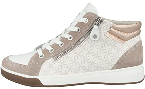 ARA Damen Rom Mid-cut Sneaker, SAND,WEISS/ROSEGOLD, 38 EU