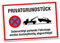 Hinweisschild 20x30cm Alu Verbundplatte für Zaun Tor Tür Pfosten wetterfest robustes Aluminium Schild Parkplatzschild langlebig (04 Privatgrundstück)
