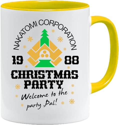 Acen Merchandise Die Hard Nakatomi Weihnachtsfeier 1988 - Weihnachtstasse Schöne und lustige Kaffeetasse als Geschenkidee beidseitig Bedruckt