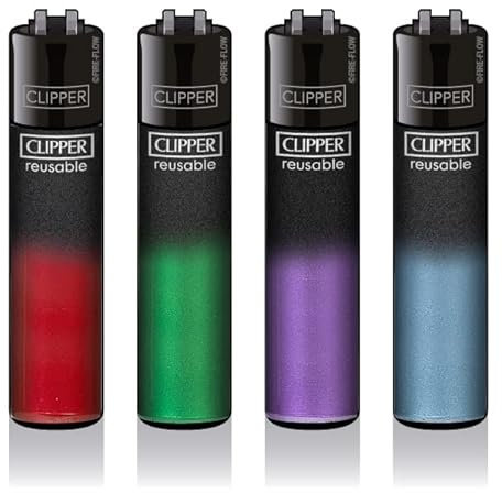 Clipper® Feuerzeuge 4er Set (Black Crystal Gradient)