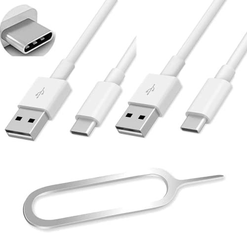 Khudadad® 2 Pack (1M) USB To Type C USBC Fast Charger Phone Charging Cable Compatible with Samsung S10 S20 S21 Plus Ipad Note Huawei Google Pixel Xperia Xiaomi Pro Sync Data Lead Android White