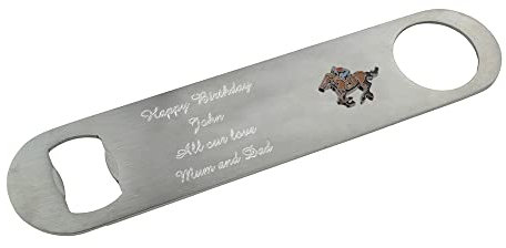 Racing Horse Design Personalised Stainless Steel Engraved Bottle Opener