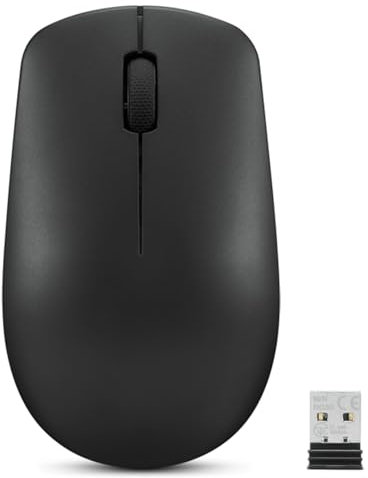 Lenovo 530 Wireless Mouse – Full Size Computer Mouse for PC, Laptop, Windows Computer - 2.4 GHz Nano USB Receiver - Ambidextrous Design - 12 Months Battery Life – Cordless