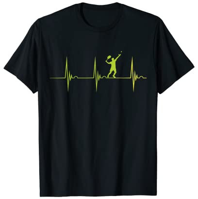 Heartbeat EKG Pulse Tennis-Liebhaber Schläger Sport Tennis T-Shirt