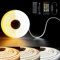 TTWAY CCT COB LED Streifen 10M, Dimmbar 2700K- 6500K 24V einstellbare weiße LED lichtband Set mit RF Steuerung und Adapter, 608LEDs/m CRI93+ Daul weiße Strip für Innen,zimmer, DIY.