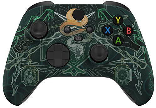 eXtremeRate Custodia Cover per Xbox Series X S Controller Joystick,Scocca Copertura Frontale Shell Ricambio per Xbox Core Controller Wireless Model 1914-Totem Serpente