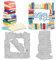 GLOBLELAND Stanzschablonen Für Buchfenster, Rechteckiger Rahmen, Gestapelte Bücher, Prägeschablone, Edelstahl, Stanzen Für Scrapbooking, DIY-Papierhandwerk