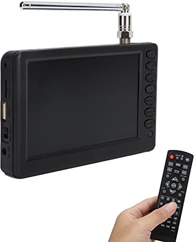 Televisore digitale da 5 pollici per auto campeggio cucina 1920 x 1280 risoluzione HD, batteria 1500mAh, antenna telescopica, TV portatile palmare TV analogica ATV, TV LED TFT a colori con telecomando