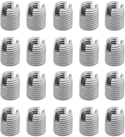 20pcs Métal Autotaraudant M4 Insert Autotaraudant-acier Inoxydable, Insert fileté M4 Insert fileté Vis à Fente Ensemble de Réparation Hélicoïdale