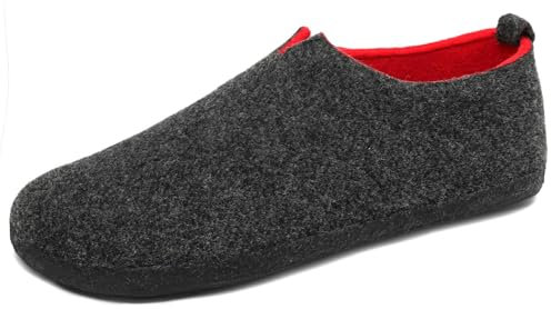 Mishansha Zapatillas Casa Hombre Pantuflas Fieltro Mujer Indoor Invierno Cerradas Zapatillas Fieltro Cómodas Zapatilla de Casa Zapatos Casas Negro,Gr.40