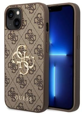 Guess GUHCP15M4GMGBR Hülle für iPhone 15 Plus 6.7 braun hardcase 4G Big Metal Logo