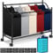 KESSER® Wäschekorb Wäschesammler Wäschesortierer mit 5 abnehmbaren Stofftaschen | 5 Fächer x 35 Liter | Wäschebox mit 12 Waschhinweisen 360° Rollen mit Bremse Wäsche-Sortiersystem Wäschewagen Bunt