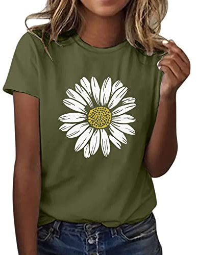 AMDOLE Lässiges Raglan-T-Shirt, Übergröße, lockere Bluse, Tops, Mädchen, kurzärmelig, grafisch, lässig, Tankini-Sets für Damen, armee-grün, L