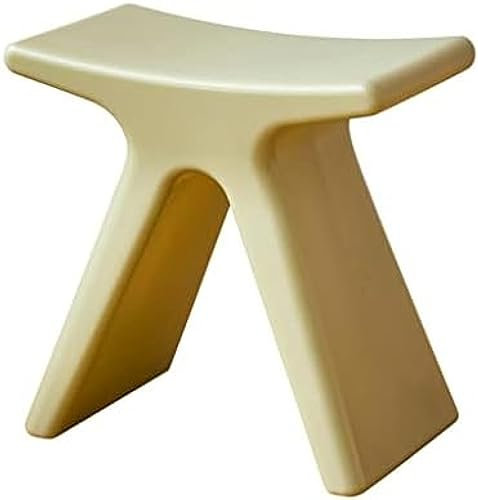 Sgabello Basso in plastica Creativa, Sgabello per Doccia da Bagno Antiscivolo Impermeabile, Comodo Sedile per Scarpe Forte Cambio per Soggiorno Cucina Camera da Letto, 43,5×24×41,5 cm,Verde