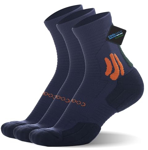 BRISIRA Bambou Viscose Chaussettes Running Homme De Sport, Randonnée Contention Compression Chaussettes Anti Ampoule Anti Transpiration Respirantes, Lot De 3 Paires, Tailles Sportives 35-51