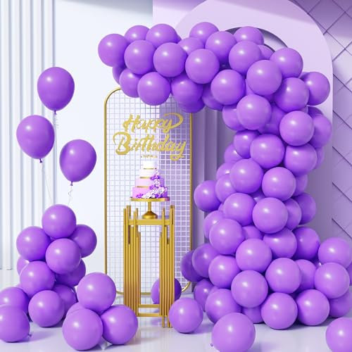 Unisun Palloncini Viola, 100Pezzi 10Pollici Viola Opaco Palloncino Donne Uomini Principessa Compleanno Proposta Matrimonio Anniversario Laurea Pensionamento Fidanzamento Halloween Valentino Deco