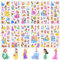 Prinzessin Sticker Kinder 3D-12 Blätt Princess Sticker Vinyl Puffy Aufkleber Mädchen Wasserfest Anime Geschwollen Stickers Deko Set Party Mitgebsel Kindergeburtstag für Laptop Skateboard Scrapbook